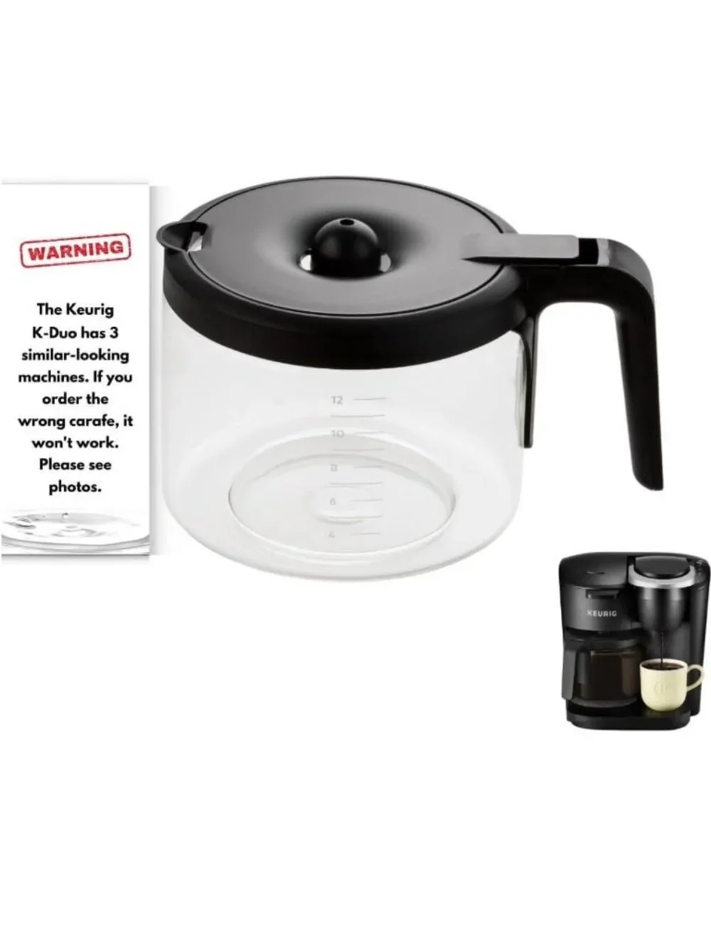 Replacement 12-Cup Coffee Pot Carafe for Keurig K-Duo Essentials